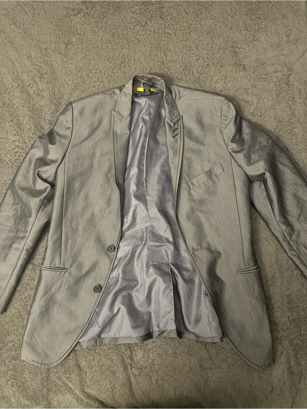 INC International Concepts Gray Satin Lining Blazer (S)